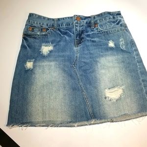 American Eagle women's blue jean midi skirt.